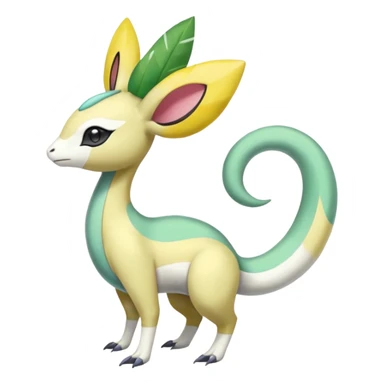 Tropical Exotic Meloetta-Leavanny-Gallade-Ampharos-Inteleon-Nidoqueen-Fakémon-Pokémon-hybrid-fusion-creature, full body sticker