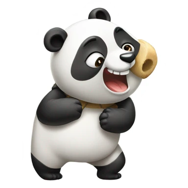 Panda montando a caballo sticker