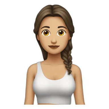 Mujer morena de pelo largo posando de cuerpo entero sticker