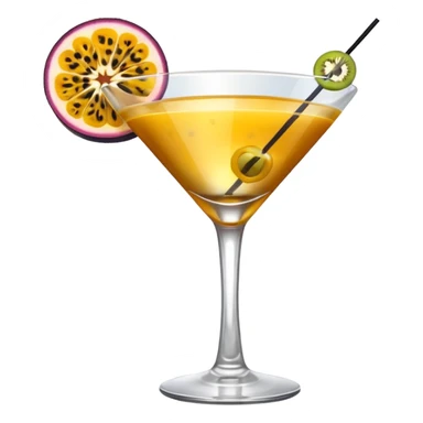 pornstar martini. the passion fruit slice should be on top of the liquid. not on the rim sticker