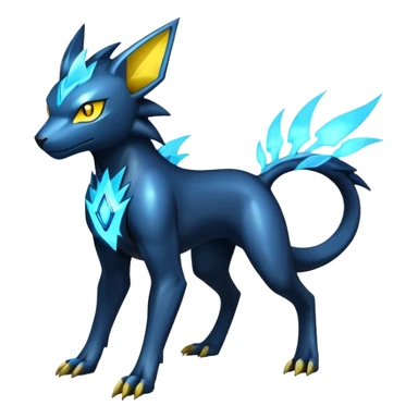 Futuristic Manectric-Luxray-Draco-Fakémon-hybrid-creature (full body), 4 legs sticker