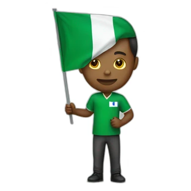 A man holding Nigeria flag sticker