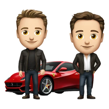 elon musk with a ferrari sticker