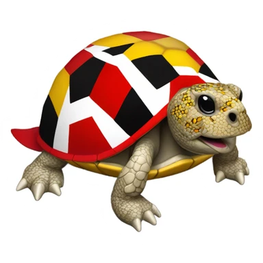University of Maryland Mascot Testudo the terrapin, Red shell diamond back colors matching maryland flag red gold black yellow sticker