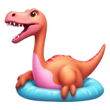 Dinosaur wearing a flamingo float  sticker