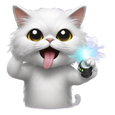 persian cat hitting a dab vape sticker