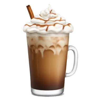 Iced coffee with cinnamon on whipped cream sticker