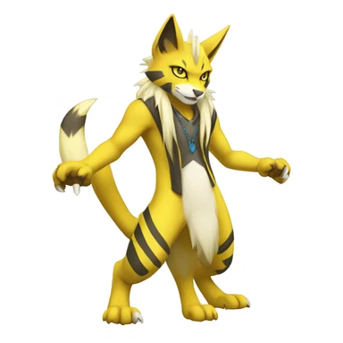 Yellow lombax-Zeraora-Renamon-cat full body sticker