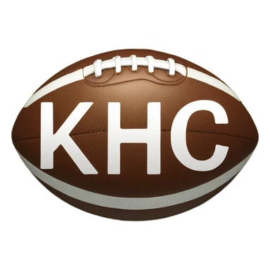 Football with the letters “KC” and the football is wearing a crown sticker