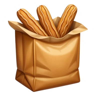 Un sac en papier normal avec à l’intérieur plusieurs churros au caramel bien sucree sticker