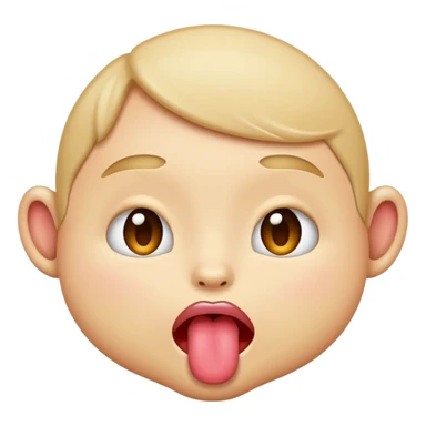 cute emoji-style face sticking tongue out, looking petty sticker
