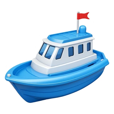 blue plastic toy boat sticker