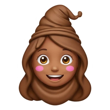 Un fille a la tête de caca smile et habillé en caca sticker