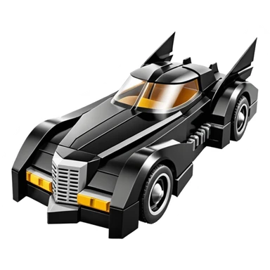  aerodynamic opulent dark futuristic concept Batmobile loosely based on 1976 V16 Cadillac roadster Lego (flat long straight faceted mechanical body) winged stealthy street hot rod  sticker