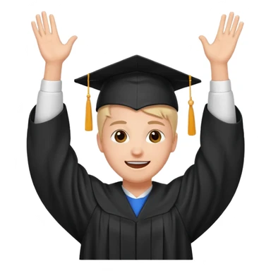 happy student raising arms sticker