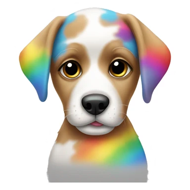 puppy with rainbow spots sticker