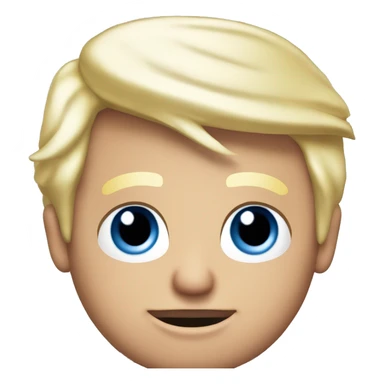 Donald Trump making a silly face with blonde hair blue eyes wearing a blue suit with red tie  sticker