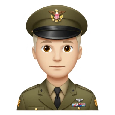 make a dashing US soldier with white, natural and slightly older skin sticker