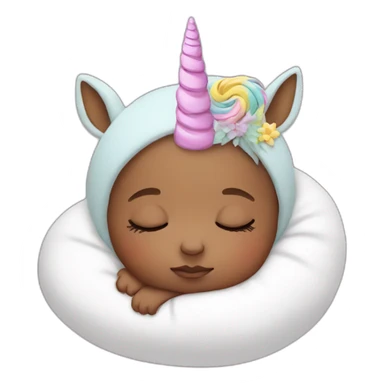 Sleeping Newborn with unicorn headband sticker