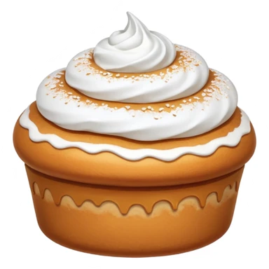 A bun with visible whipped cream in the middle and powdered sugar on top sticker