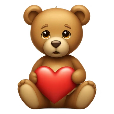light brown teddybear with a red heart on the chest  sticker