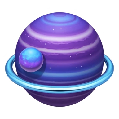 Oval shaped planet, 2 moons, ring sticker