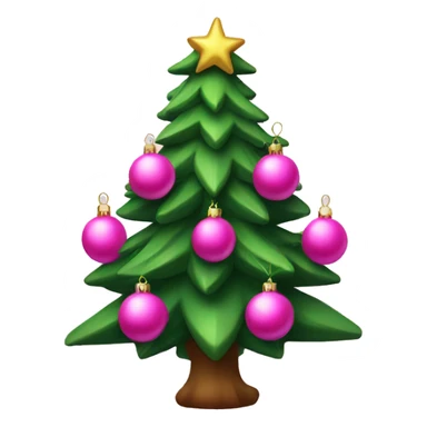 Christmas tree with pink ornaments  sticker