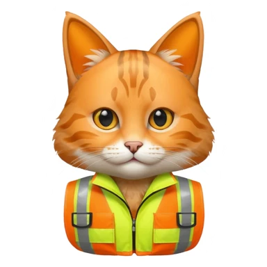 tabby cat in hi-vis clothing sticker