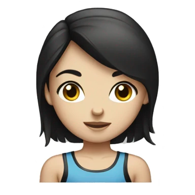 Dark-haired boxer girl with blue eyes sticker