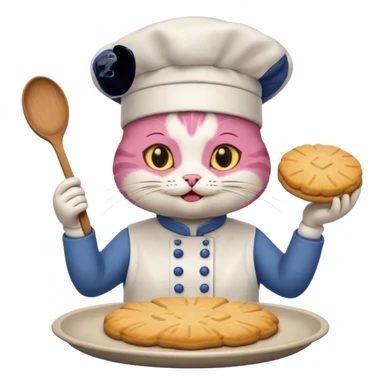A cat cook biscuit sticker