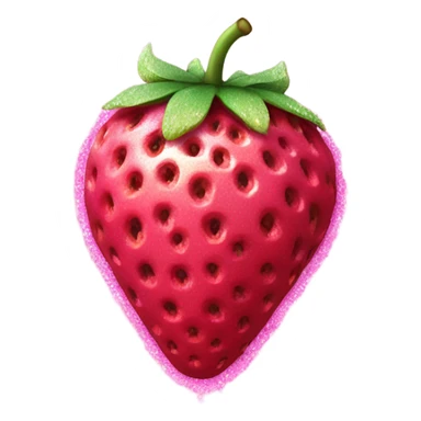 Hot pink realistic frozen strawberry with glitter  sticker