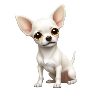 White chihuahua with ears down sticker