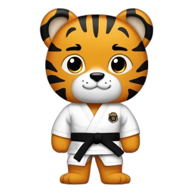 Tiger jiu-jitsu black belt with his arms crossed sticker