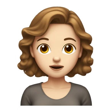 White girl with brown hair blows kisses sticker