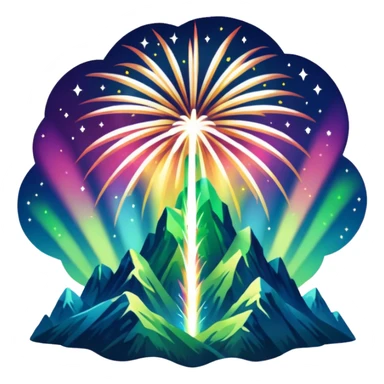 something that represents the aurora borealis lights and fireworks sticker