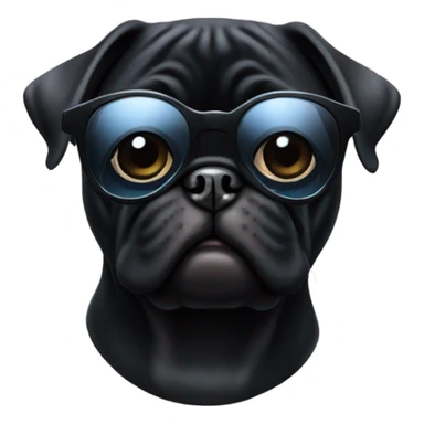 Black pug wearing sunglasses  sticker
