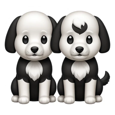 Un caniche blanco y otro caniche negro,los dos separados Y que sean caniches sticker
