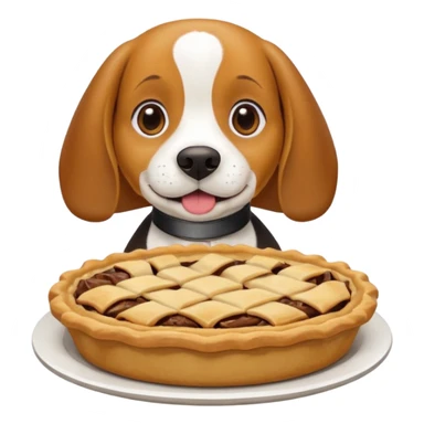beagle eating a pie sticker
