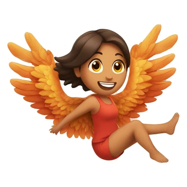 a girl flying with two bbq chicken wings on her back sticker