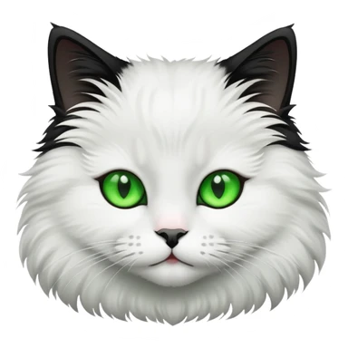 Black and white cat with green eyes  sticker