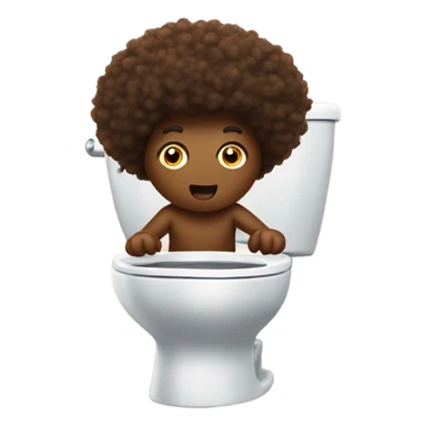 Poo with Afro hair with 2 legs running away from toilet sticker