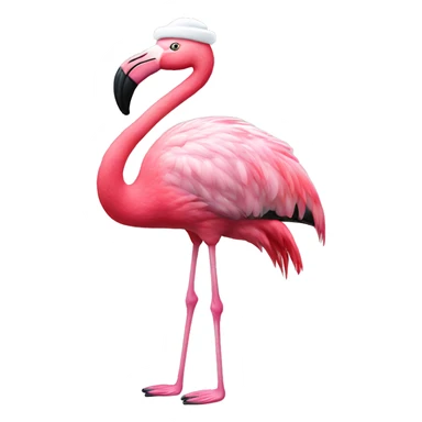 Pink flamingo with a Santa hat, show full body of the flamingo  sticker