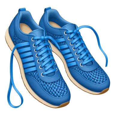 make an emoji of blue shoe laces - sticker