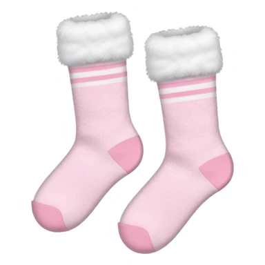 White terry socks with powder pink straps, cute sticker