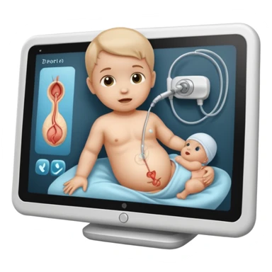 ultrassound scan with a baby on the screen sticker