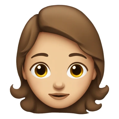 brown haired girl with brown eyes sleeping sticker