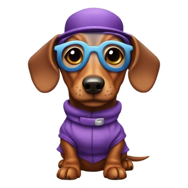 A dachshund with a funny costume  sticker