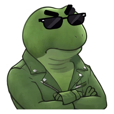 Arms crossed holding neck angry guy sticker