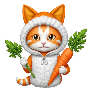 a carrot which is hold a cat sticker
