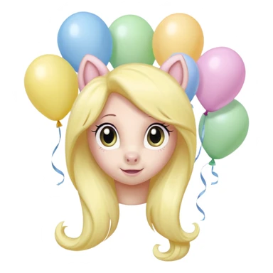 fluttershy mlp pastel balloons floating above its mane. sticker